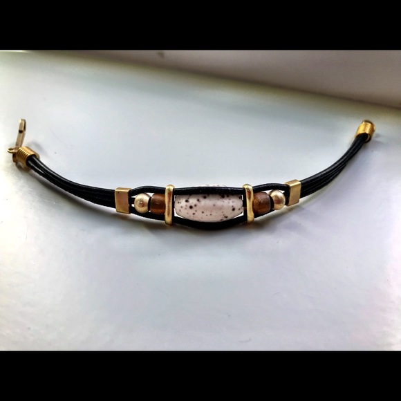 NWOT - Bracelet, leather, stone, & beads - Picture 2 of 2